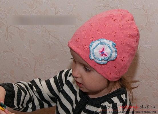 The pattern of the version of the spring-autumn cap with their own hands is a cap for the child. Photo №1