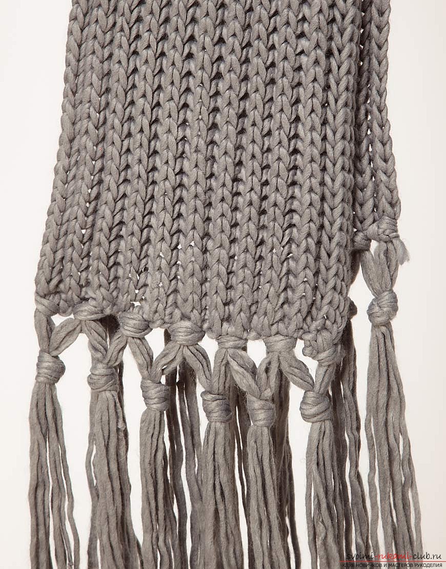 Вязание шарфа английской резинки спицами