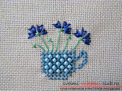 We embroider flowers on the description and schemes. Picture №3