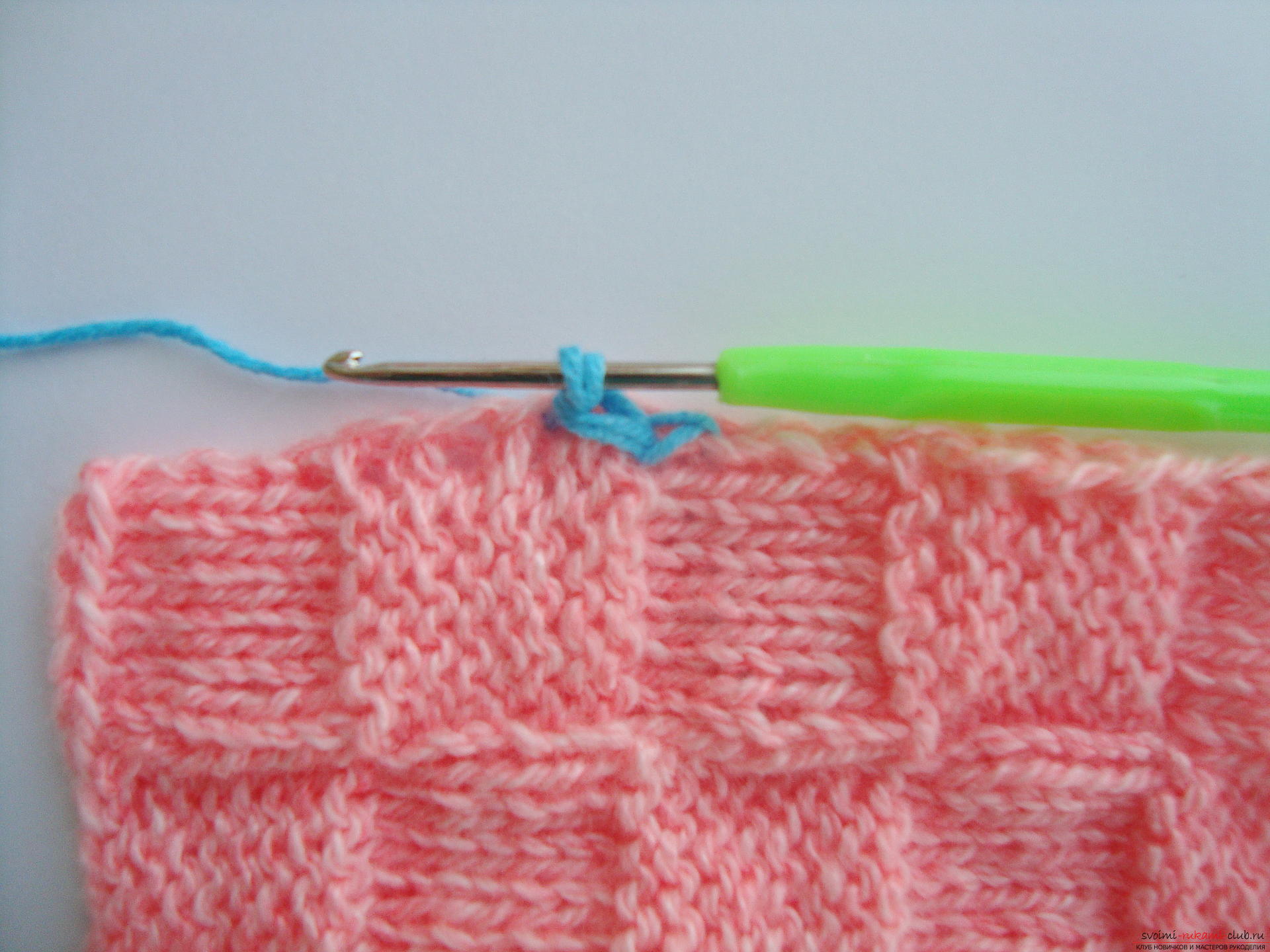 Photo-instruction on knitting needles-napkins under the hot. Photo number 12