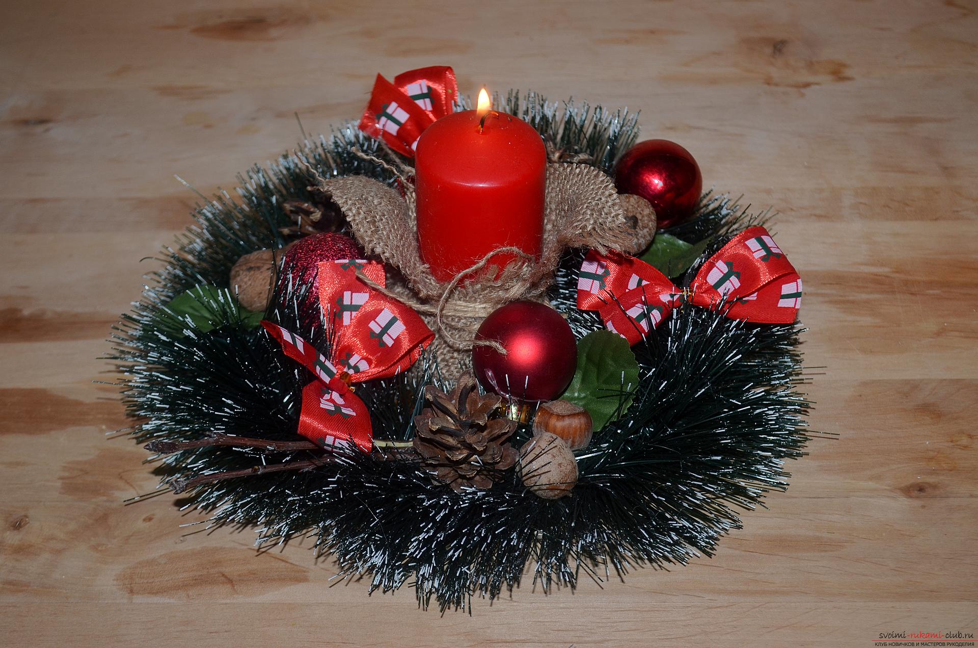 The master class will tell you how to make your own handiwork - a Christmas song with a candle. Photo №1