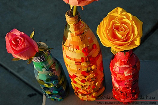 a vase with your own hands made of various materials. Photo №5