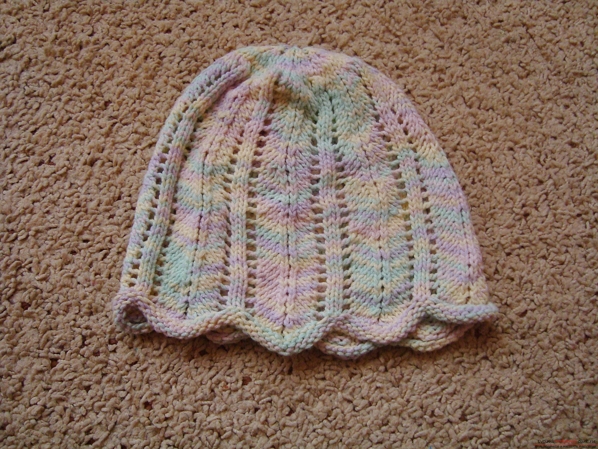 Photo to a lesson on knitting a summer cap for a girl. Photo №1