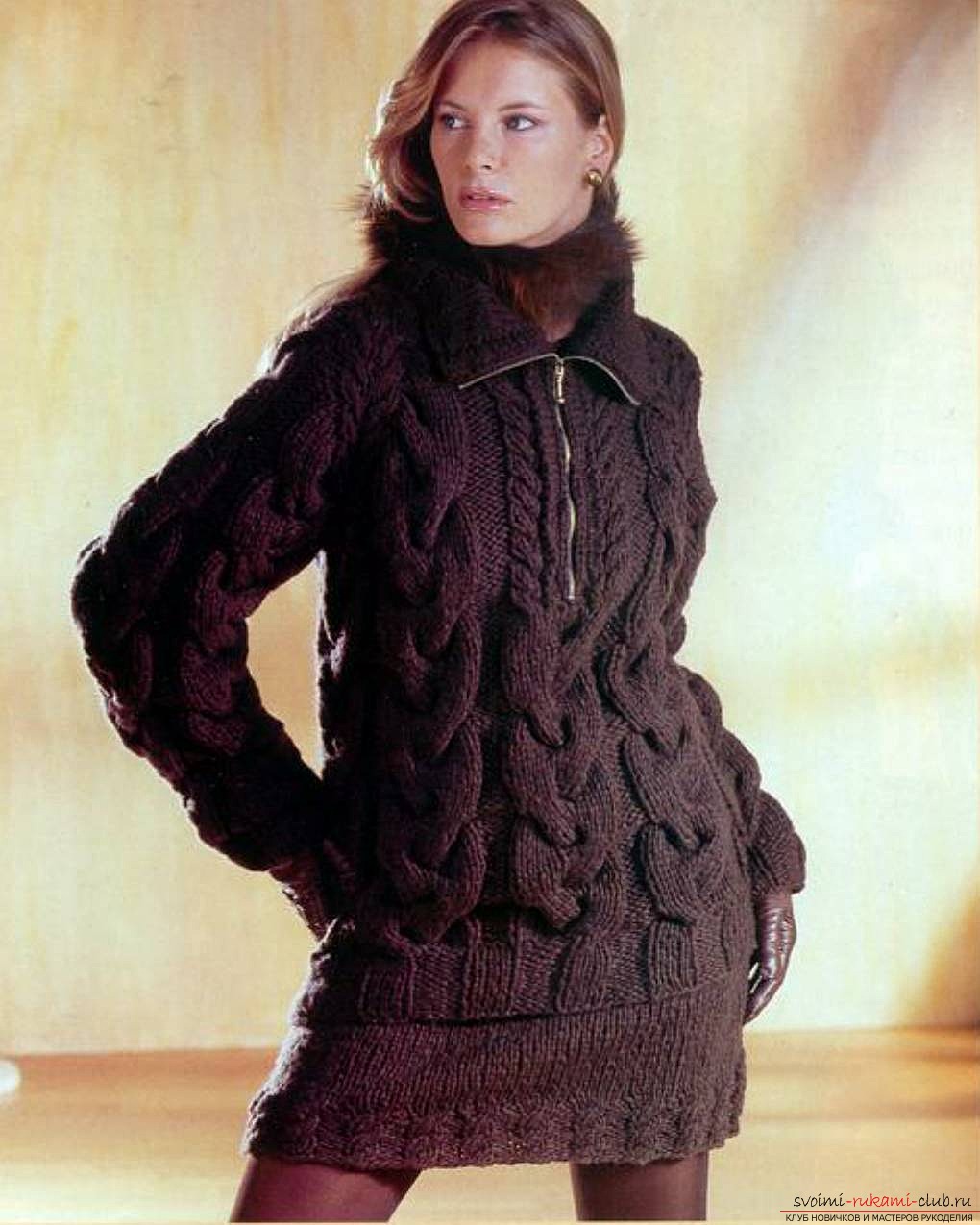 knitted knitted sweater with pattern 