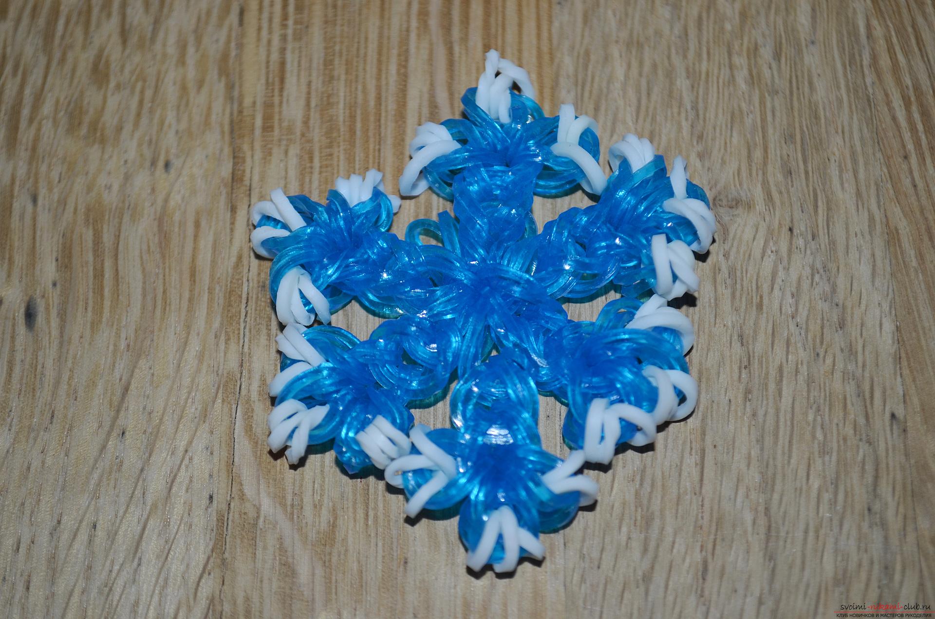 Photo for a lesson on weaving snowflakes from rubber bands. Photo Number 22