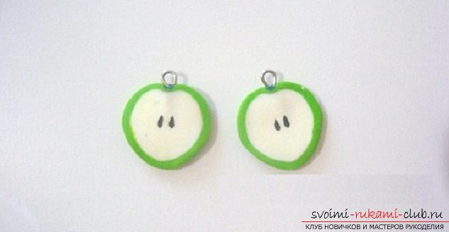 Earrings made of polymer clay with their own hands. Photo №7