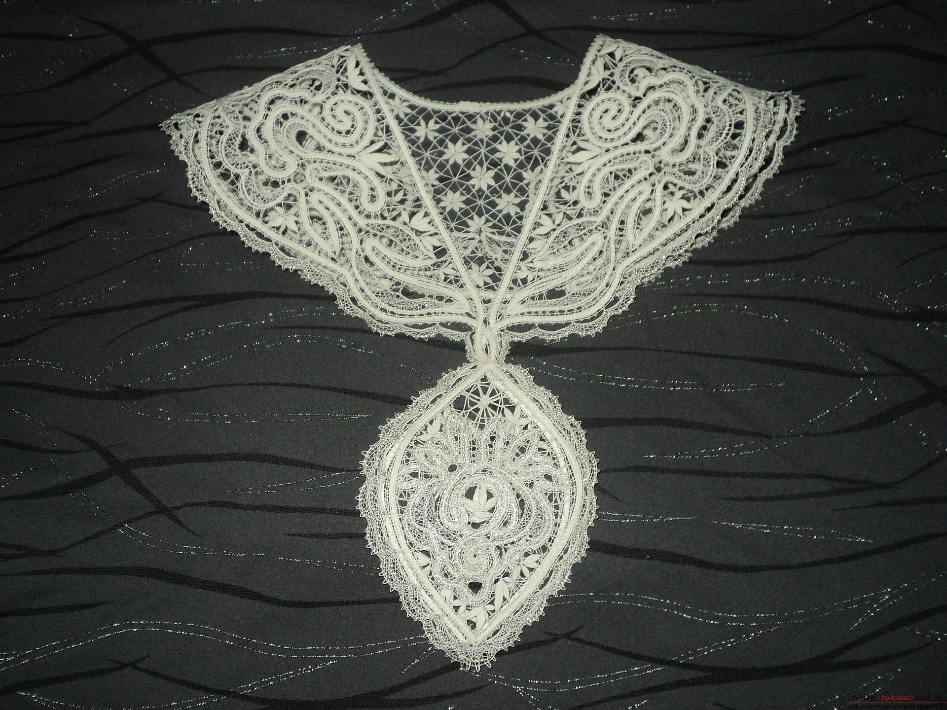 Collar based on Vologda lace. Photo # 2