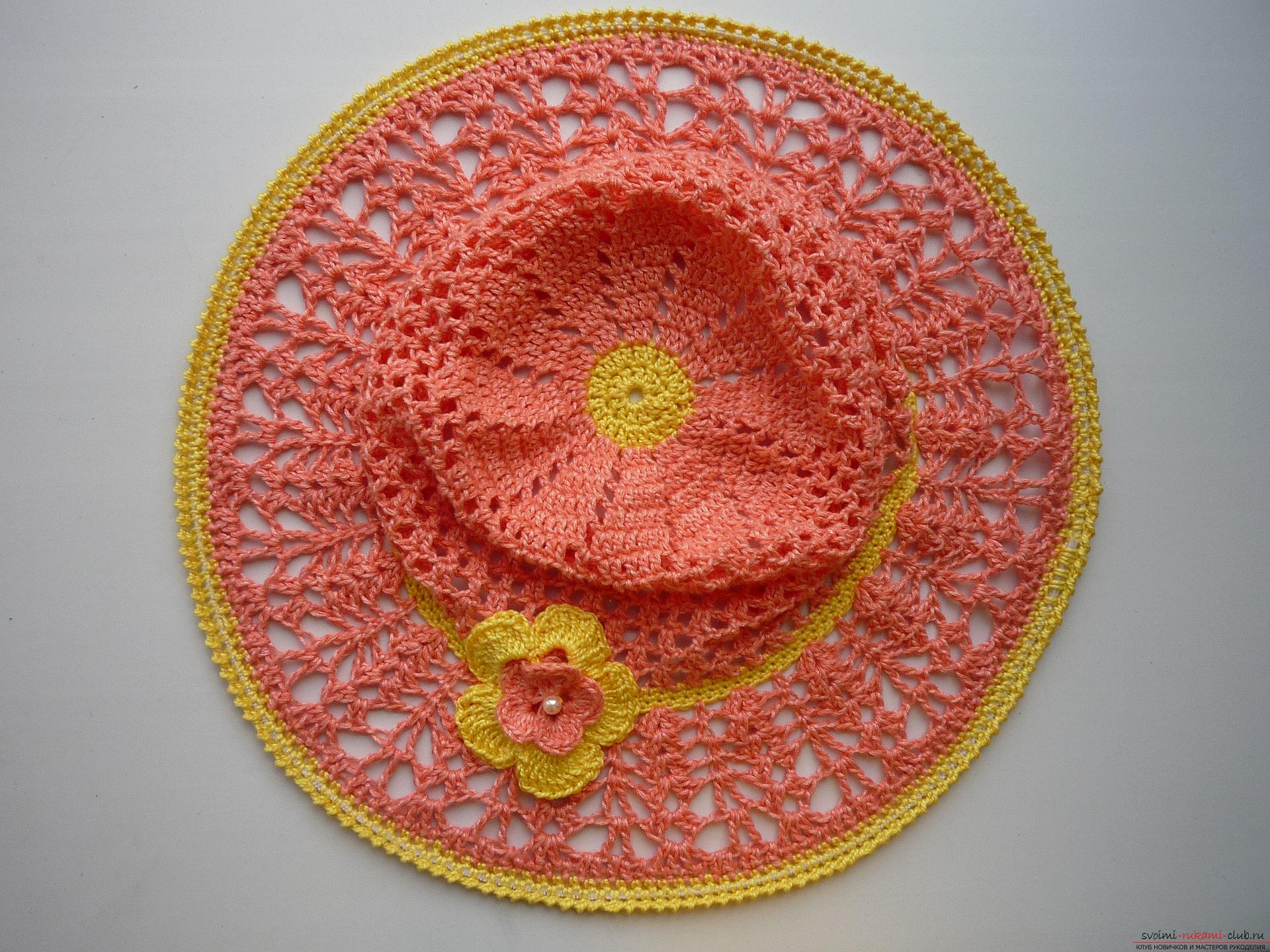 This detailed master class contains crochet lessons for beginners and will teach how to crochet a summer hat .. Photo # 31