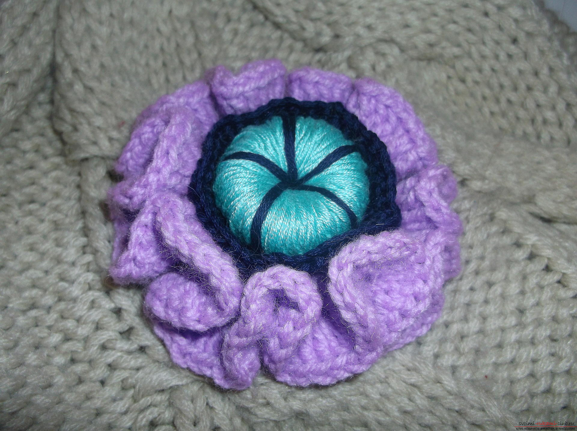 A lesson on crochet crochet lilac poppy. Photo Number 14