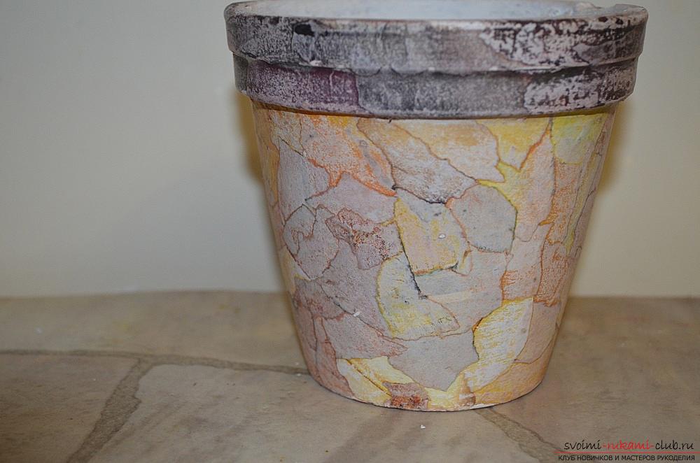 This master class will teach you the decoration of pots using the techniques of decoupage and deco patch .. Photo # 11