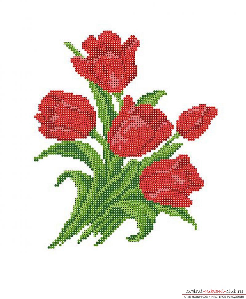 Flowers embroidered with beads. Photo # 2