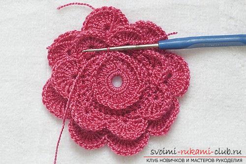 How to knit crochet flowers, tips and master classes with a photo .. Photo # 31