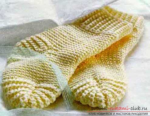 Warm beautiful socks for beginners. Photo # 2