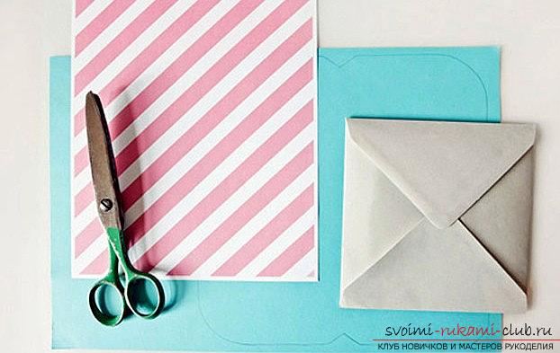 Scrapbooking a New Year's card-envelope with your own hands - a step-by-step master class. Photo №5