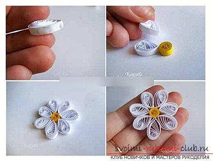 Quilling a bouquet in a flower pot with your hands - a step-by-step master class. Photo №4
