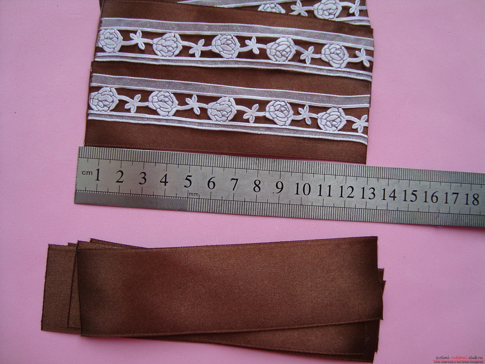 Step-by-step instruction for the production of voluminous ties and bows. Picture №3