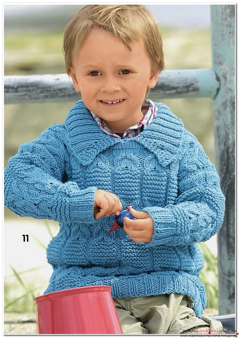 children's sweater with knitting needles. Photo №4