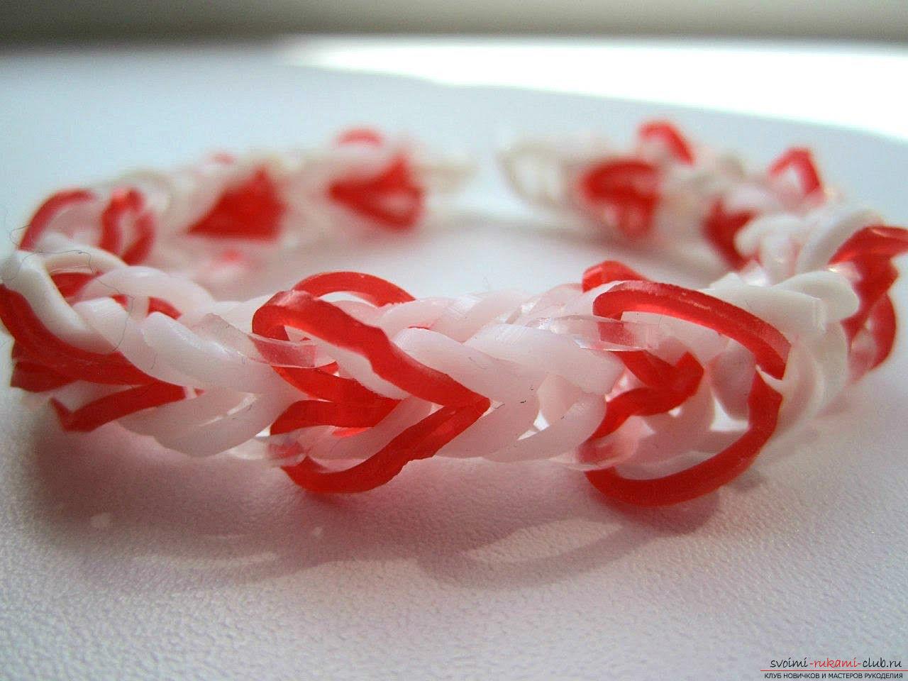 Hoe een heldere armband van de elastiekjes tot Valentijnsdag met je eigen handen te weven. Foto nummer 17