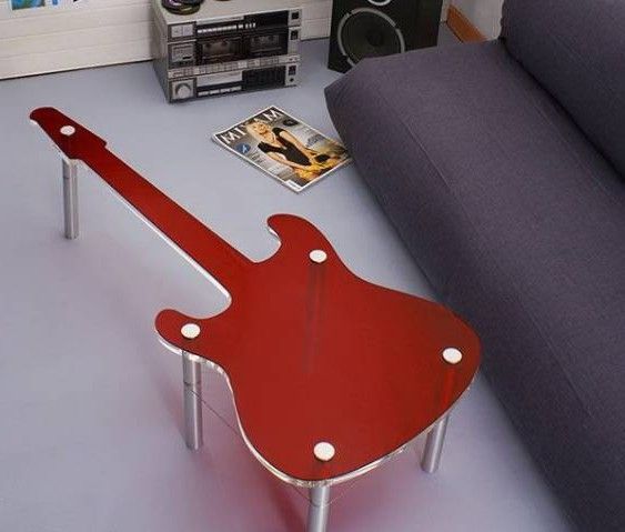 Guitar shaped table