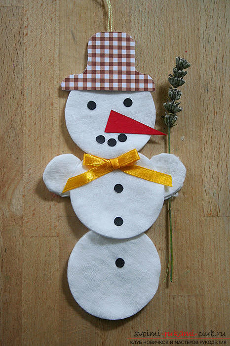 Interesting crafts for the New Year from cotton wool. Photo №6