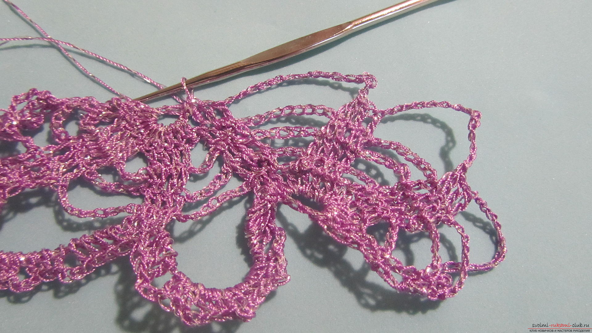 This master class with a descriptive scheme will teach how to crochet a ribbon lace .. Photo # 37