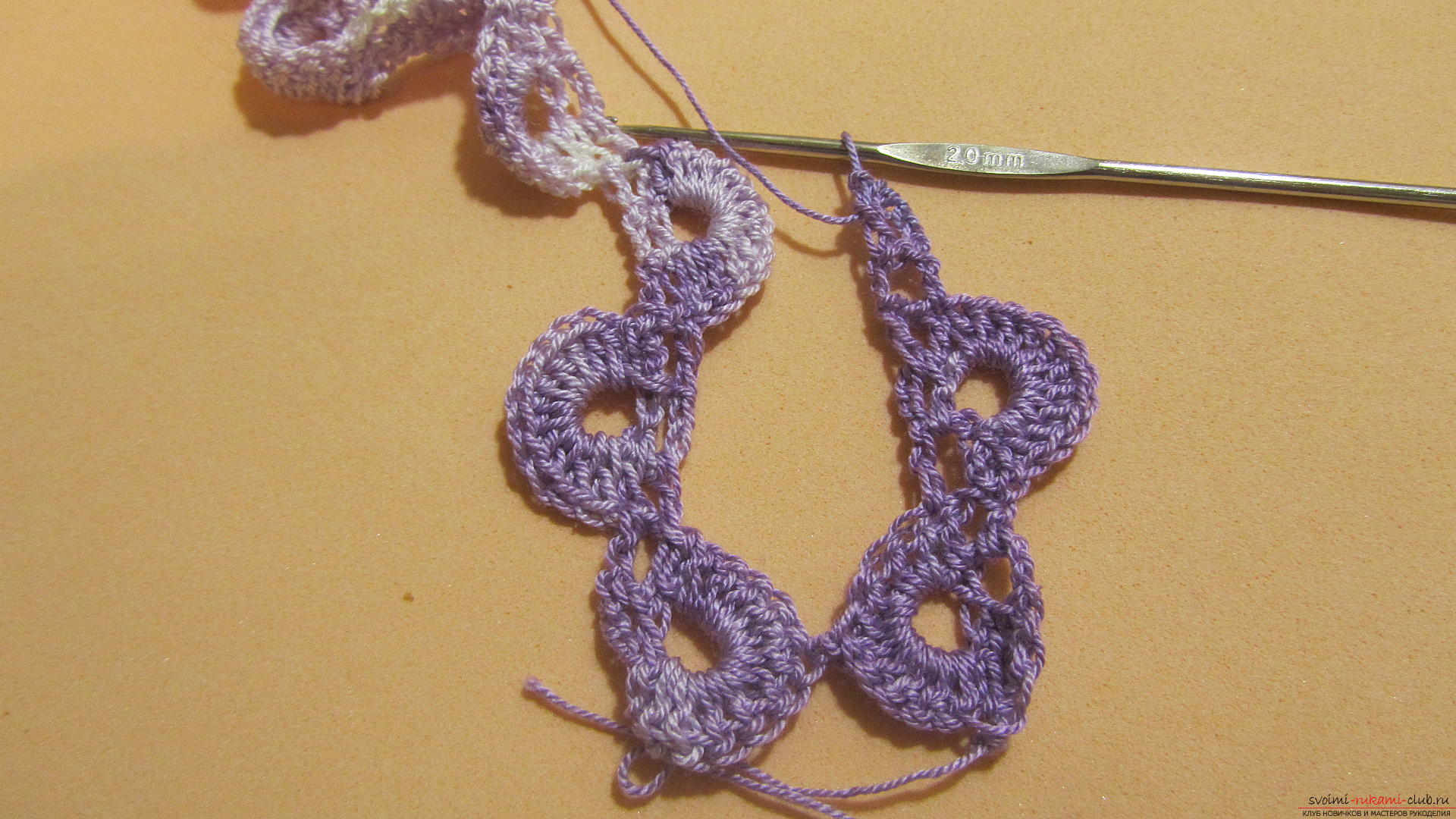 The master class will tell you in detail about crochet work on an openwork scarf. Photo №28