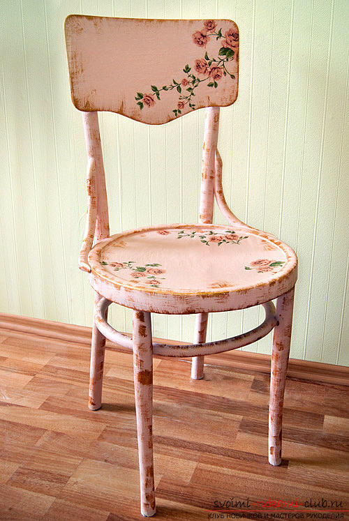 Decoupage of the old chair into a new one with your own hands - the technique of decoupage. Photo №6