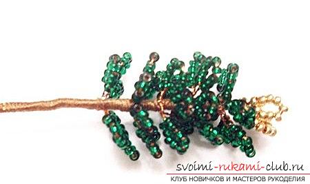 How to prepare a Christmas tree of beads? A lesson and a master class of beading. Photo №4