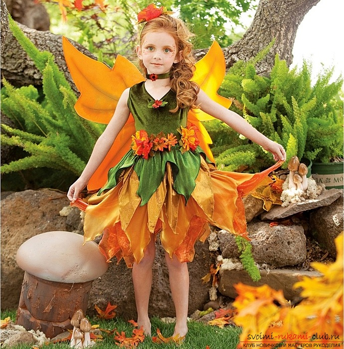 We create a children's autumn suit with our own hands from improvised materials. Photo №1