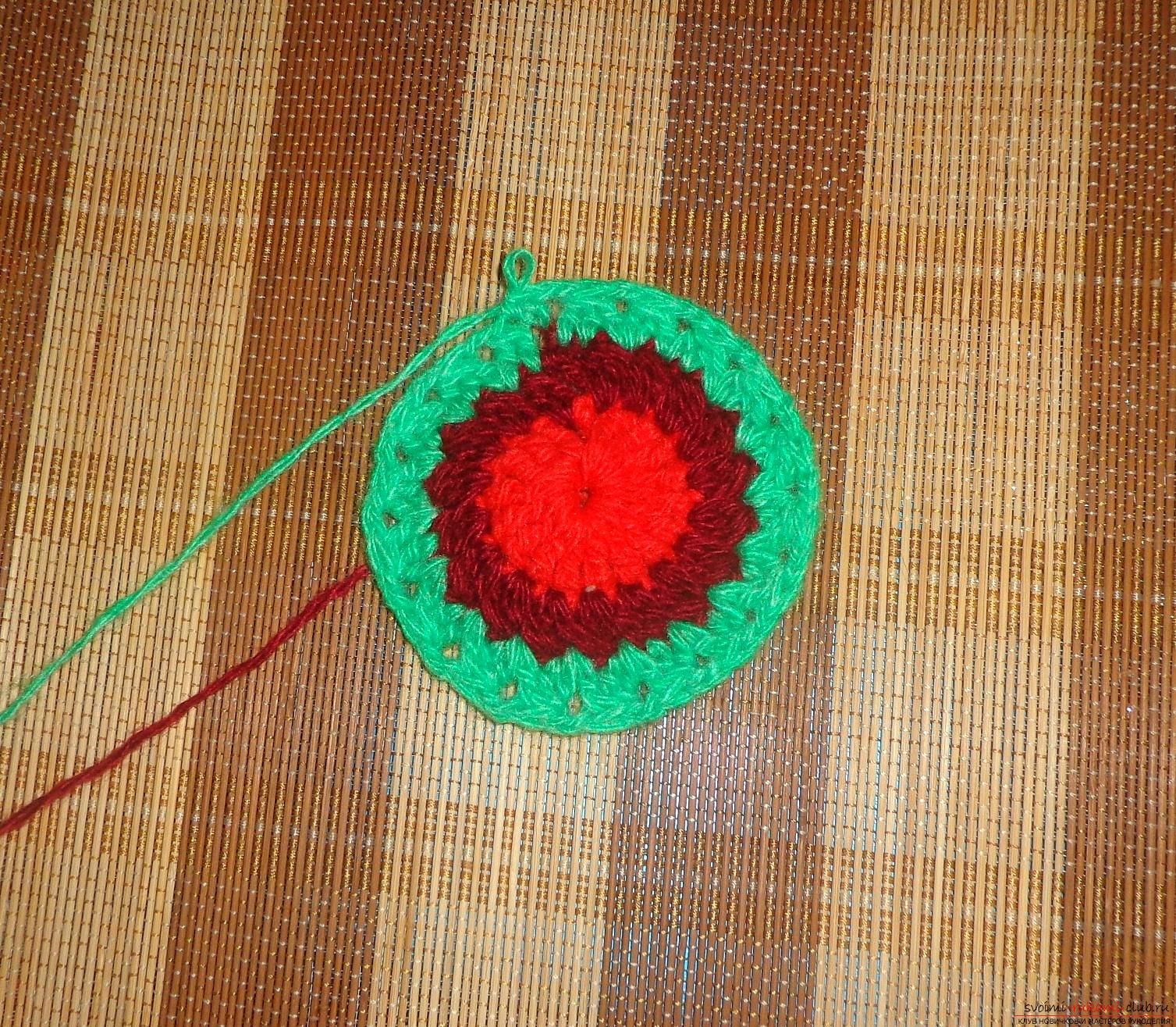 Photos of the process of crochet at home high slippers. Picture №3
