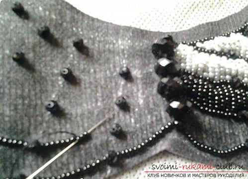 Master class embroidery beaded collar. Photo №8