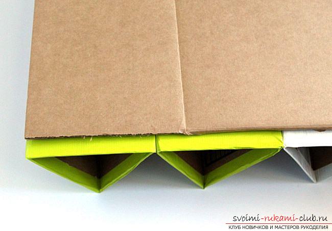 Unusual ideas for home, tips and advice on creating a shoe organizer made of cardboard with your own hands. Picture # 3