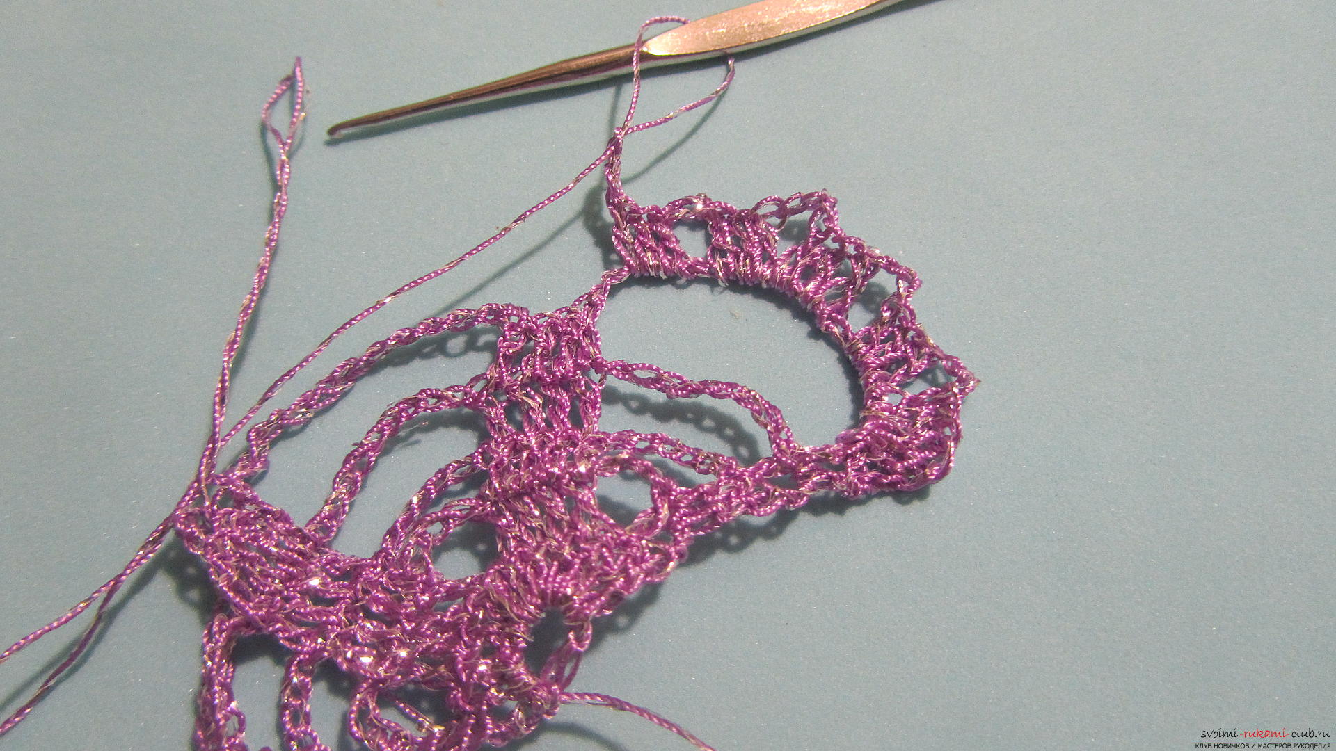 This master class with a descriptive scheme will teach how to crochet a ribbon lace .. Photo # 21
