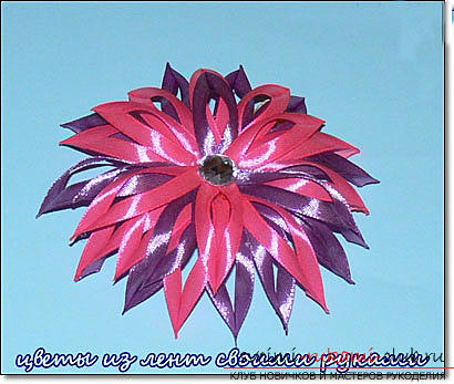 The original Kanzashi hairpin with your own hands is quick and easy. Photo №4