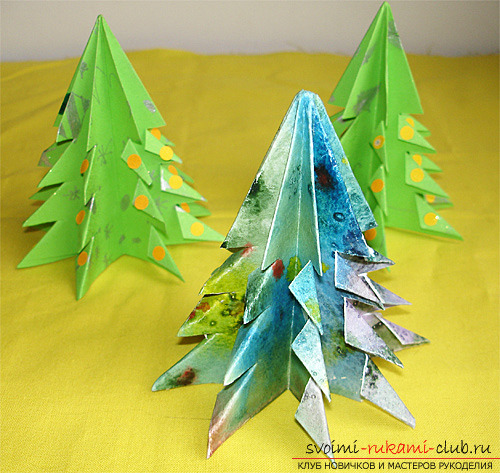 New Year origami. Origami-Christmas tree with her hands and for free .. Picture number 2