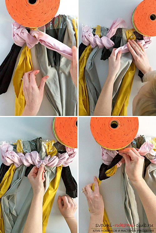 Unusual interior items, how to make a bright mat of knots with your own hands, tips, step-by-step instruction .. Photo # 3