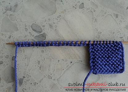 We learn to knit slippers with two knitting needles. Photo №4