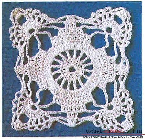 How to tie an openwork square with a crochet, an image, a diagram and a description of the work .. Photo # 1