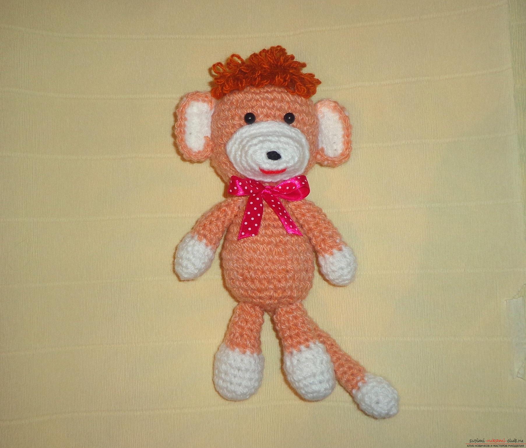 A detailed master-class of crochet crochet New Year's crafts in 2016 - monkey. Photo number 15