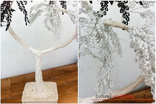 Detailed step-by-step photos and description of weaving of bead trees, two master classes .. Photo №17