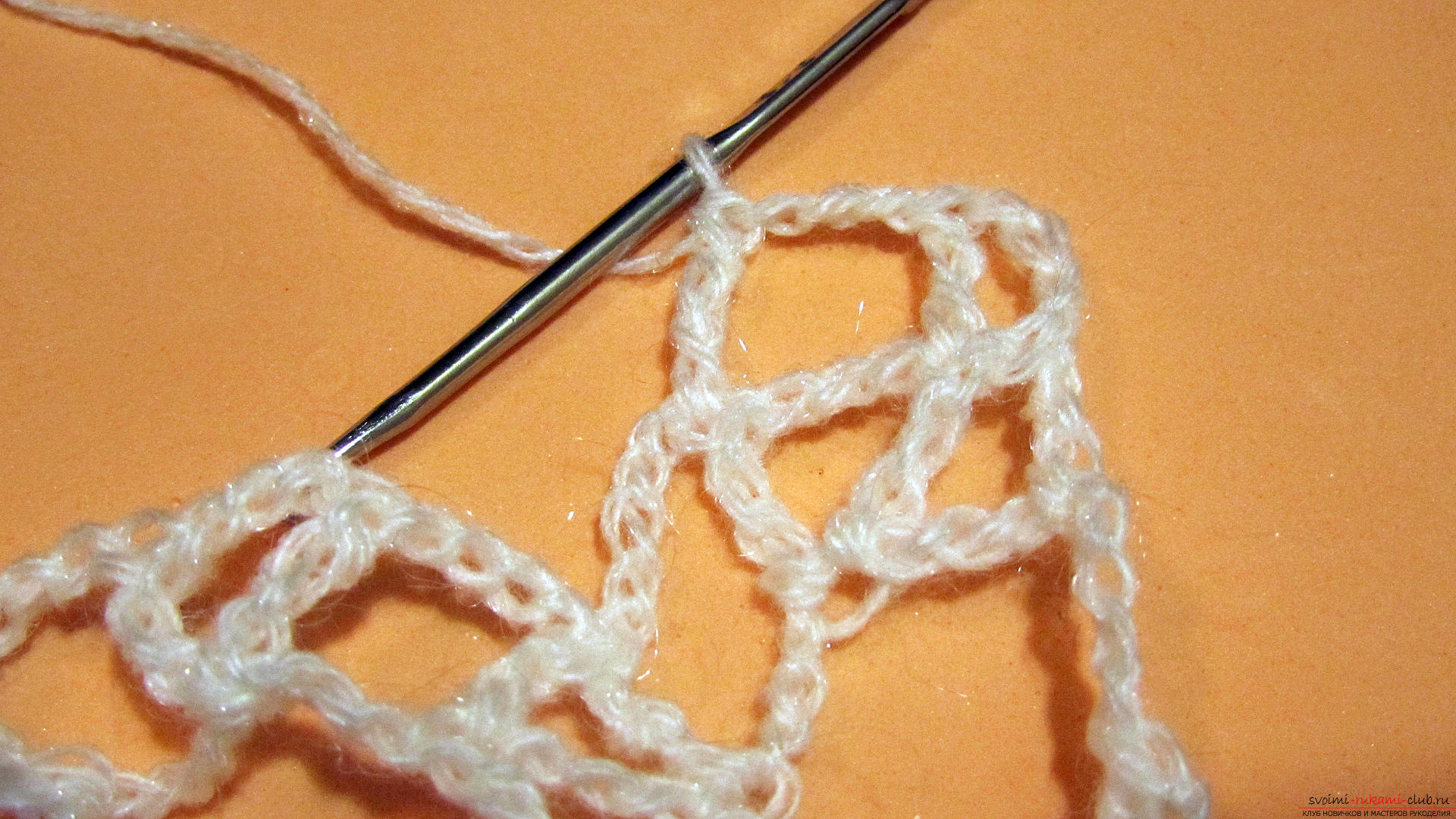 The master class is dedicated to knitting a beautiful stitch with a crochet. Picture №31