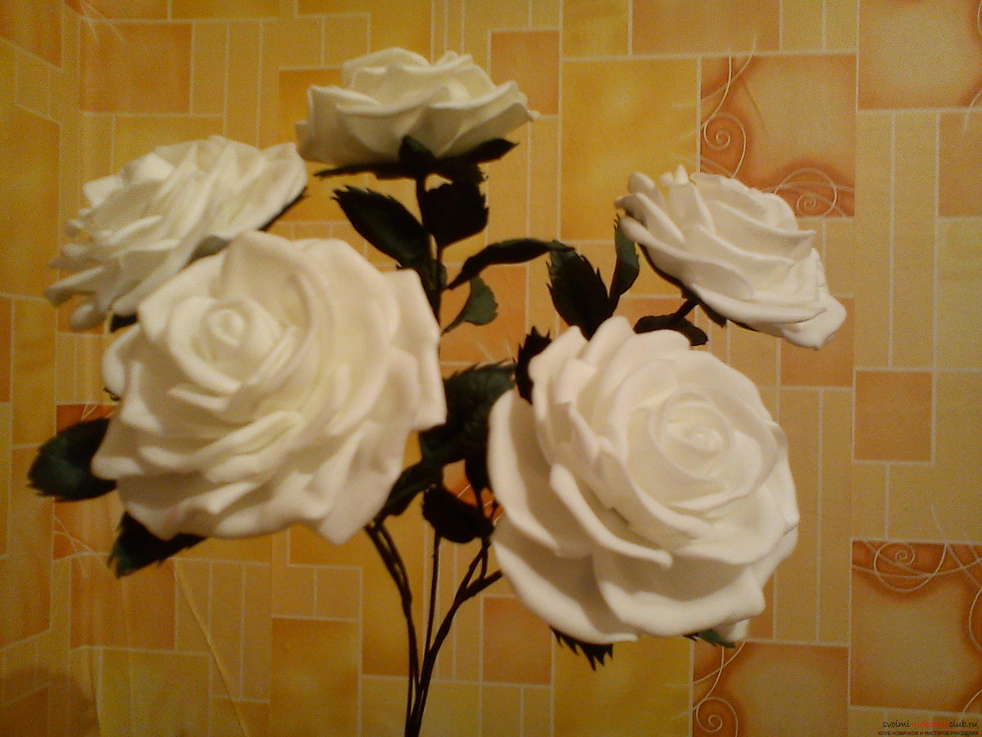Троянди з зефірного фоамірана. фото №1