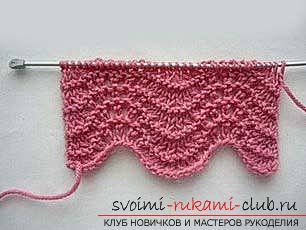 How to learn to knit wavy patterns with knitting needles. Photo №1