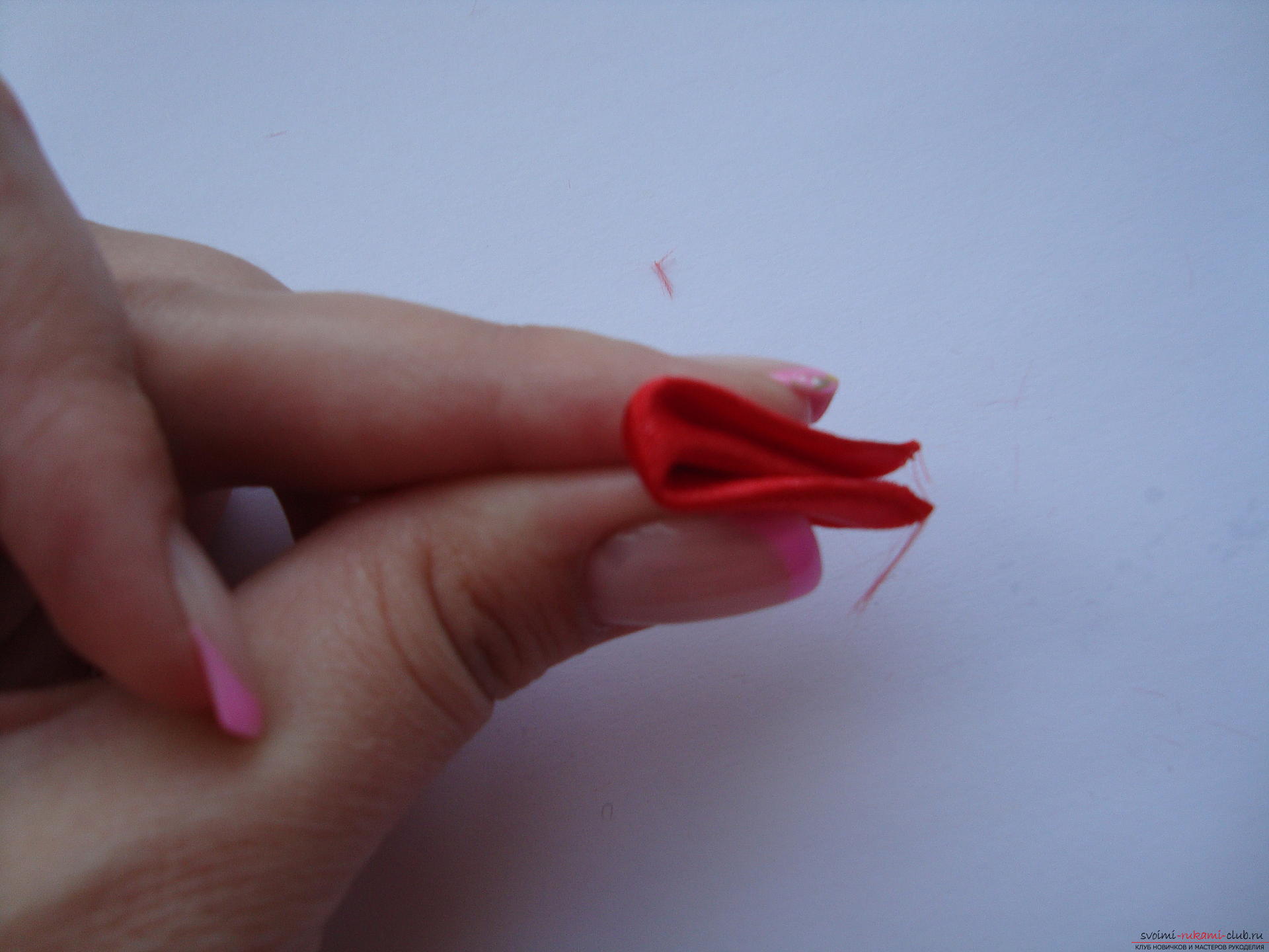 Step-by-step instruction on how to make a satin flower. Photo №13