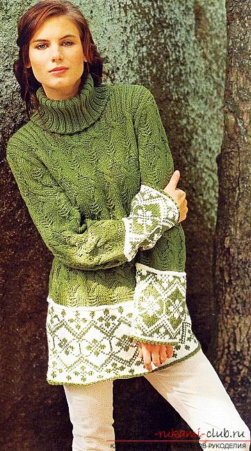 We knit a bright green pullover according to the scheme. Picture №3