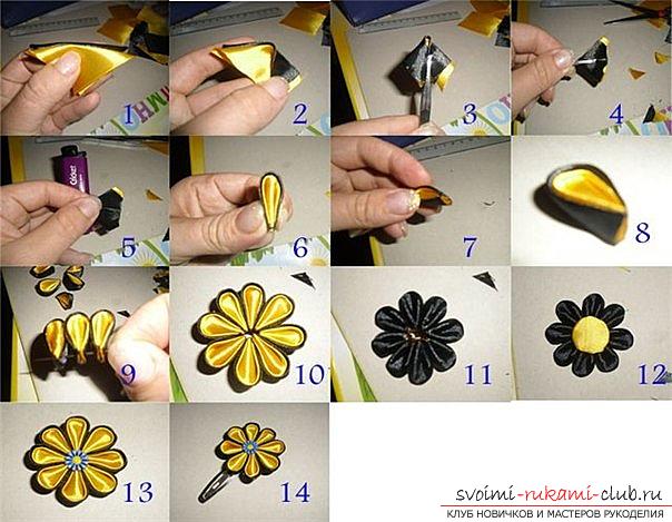 We learn how to make Tsumami Kanzashi with our own hands quickly and easily. Photo №5