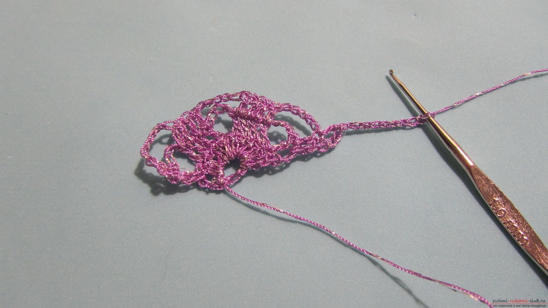 This master class with a descriptive scheme will teach how to crochet a ribbon lace .. Photo №13