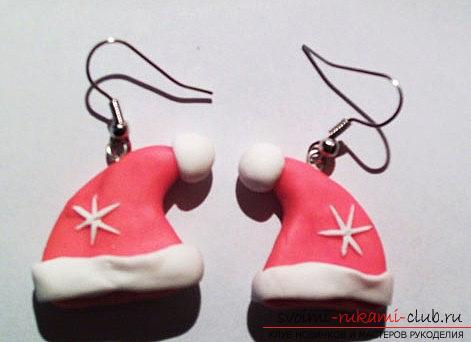 Lambs in the form of earrings - how to make New Year's earrings from polymer clay own hands ?. Picture №3