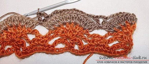 Crochet lessons of scarf snud - knitting patterns for beginners. Photo №8