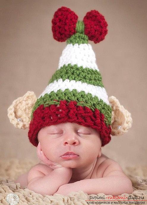 How to make a knitted hat for children up to a year? Crochet, patterns. Picture №3